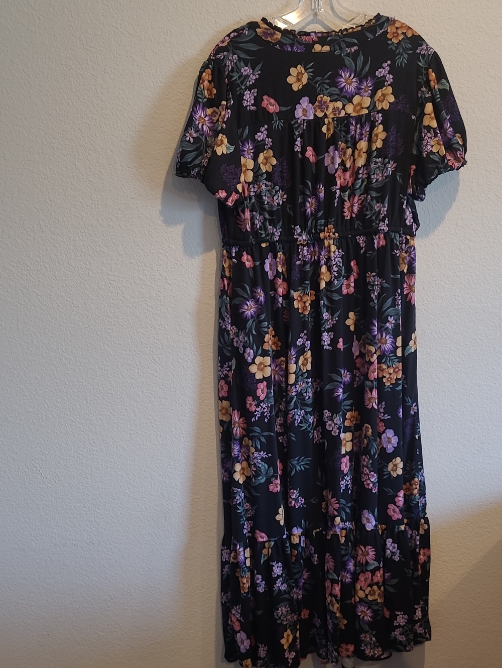 Torrid Black Floral Tie Maxi Dress Size 1 (1X) - Picture 5 of 14